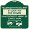 Signmission Reserved Parking for Student of Month Unauthorized Vehicles Towed Away Alum, 18" x 18", G-1818-23074 A-DES-G-1818-23074 - alternate 1